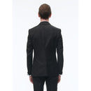 Veste De Costume En Jacquard De Laine - Noir