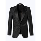 Chaqueta de traje de jacquard de lana - Negro