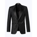 Veste De Costume En Jacquard De Laine - Noir
