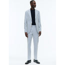 Fursac - Straight Striped Cotton Jacket - White and Sky Blue Stripes