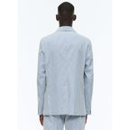 Fursac - Chaqueta de algodón de rayas rectas - Rayas blancas y azul cielo