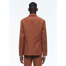 Soft Straight Jacket In Linen And Cotton - Camel
