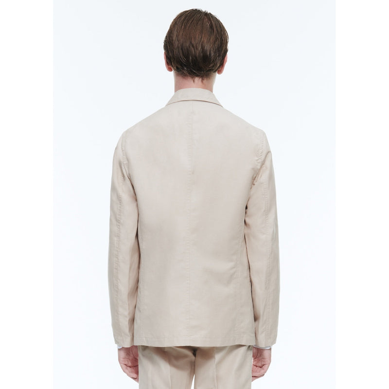 Veste Droite Souple En Lin Et Coton - Beige