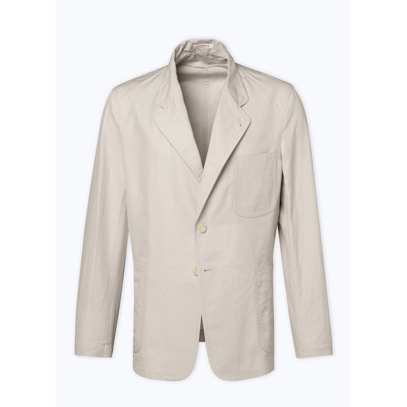 Veste Droite Souple En Lin Et Coton - Beige