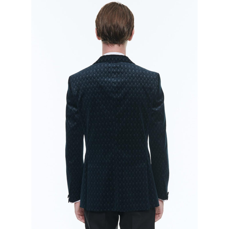 Veste De Smoking En Velours - Bleu