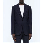 Veste Droite En Laine Certifiée - Bleu Marine