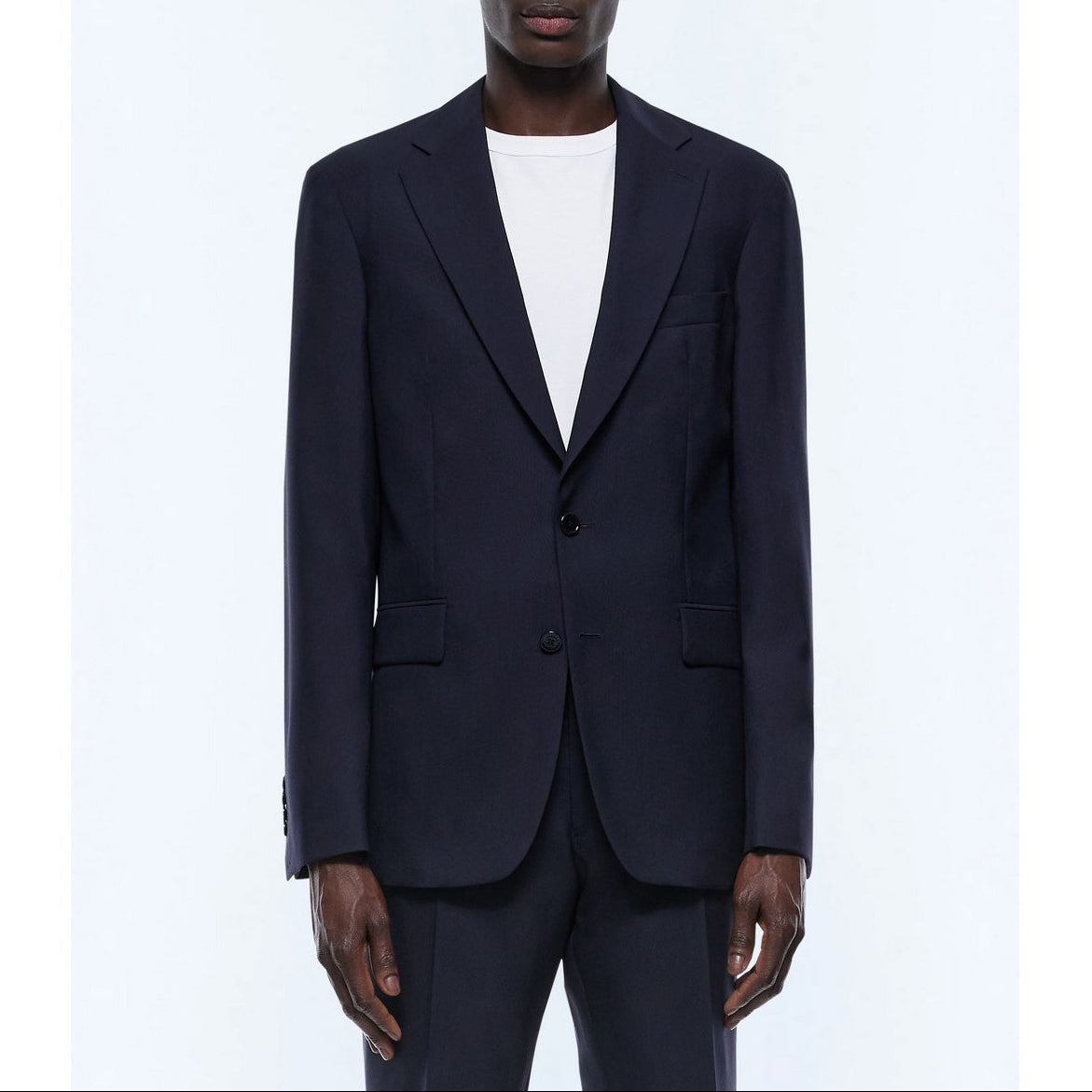 Veste Droite En Laine Certifiée - Bleu Marine