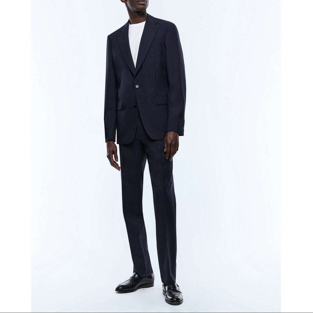Veste Droite En Laine Certifiée - Bleu Marine