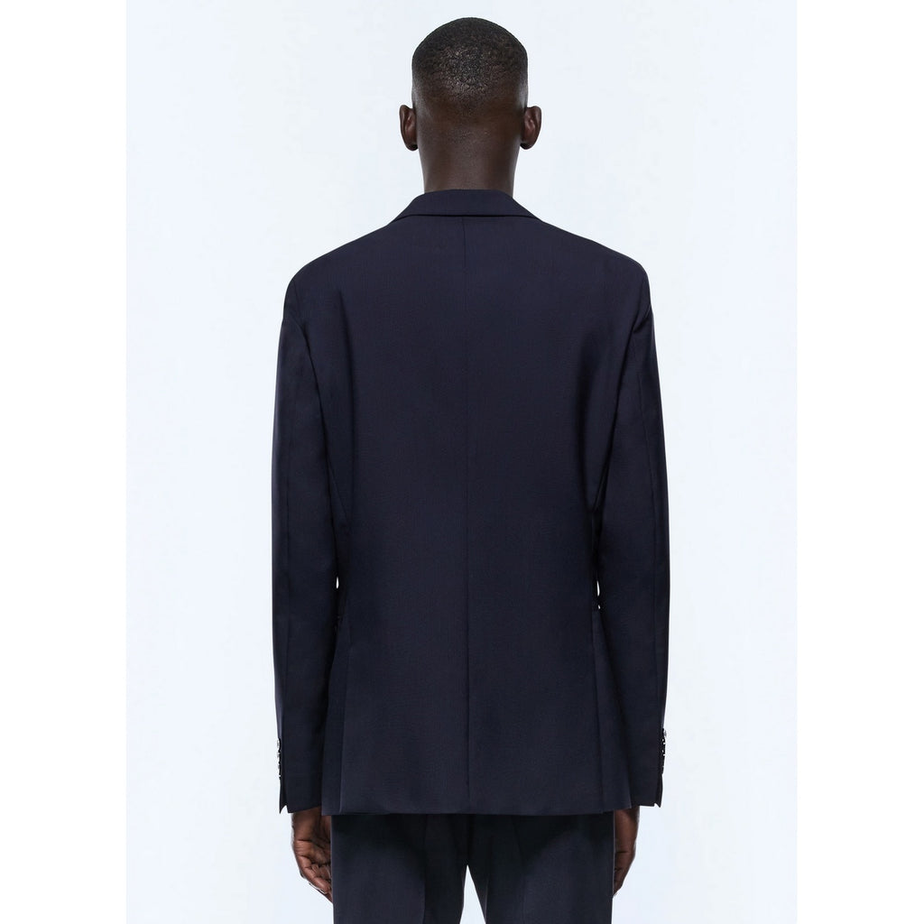 Veste Droite En Laine Certifiée - Bleu Marine