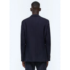 Veste Droite En Laine Certifiée - Bleu Marine