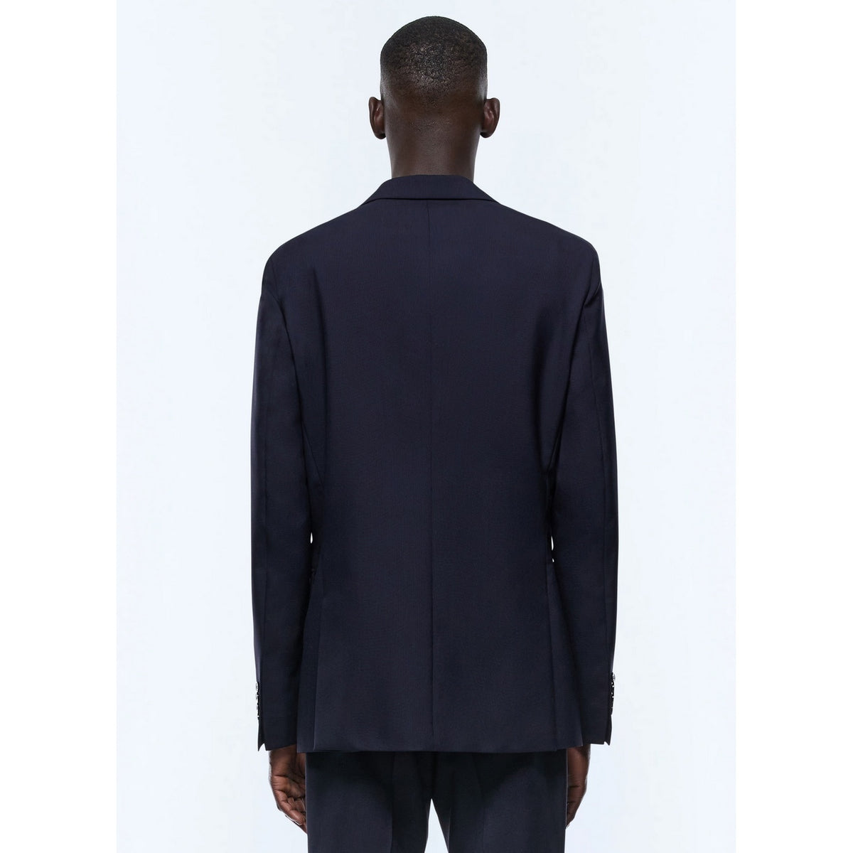 Veste Droite En Laine Certifiée - Bleu Marine