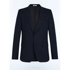 Veste Droite En Laine Certifiée - Bleu Marine