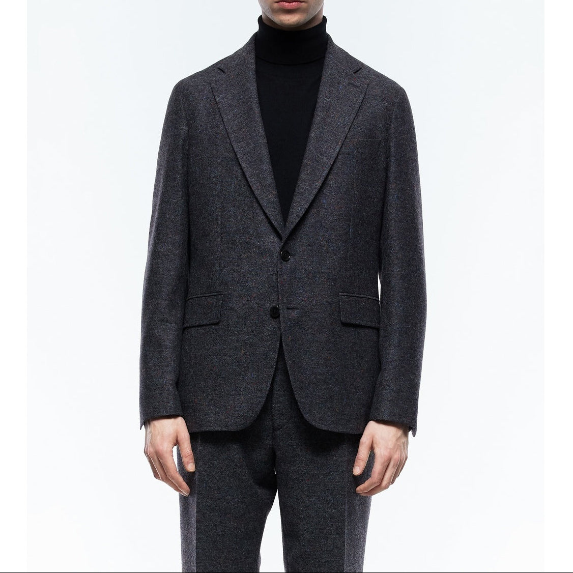 Straight Jacket in Speckled Wool - Gray - Multicolored Speckled