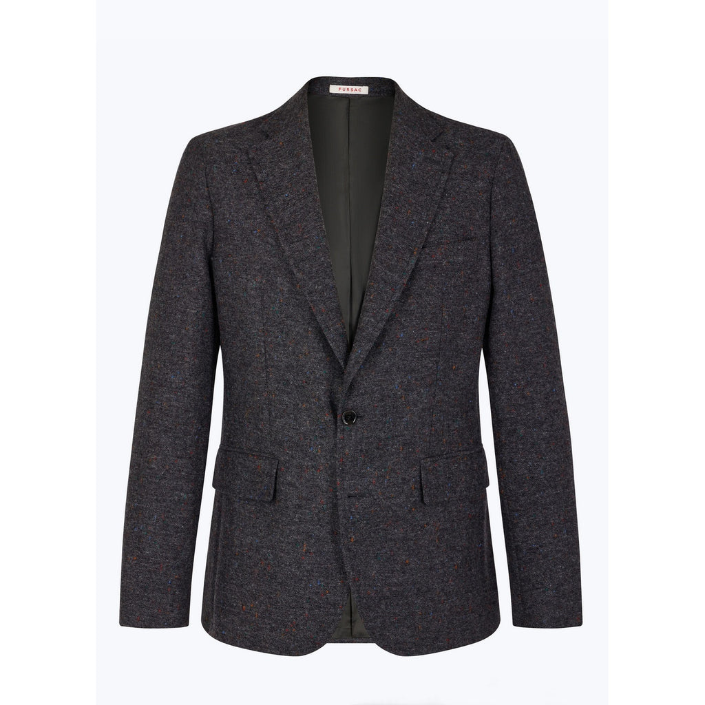 Straight Jacket in Speckled Wool - Gray - Multicolored Speckled