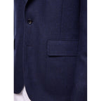 Veste Droite En Laine À Chevrons - Bleu Marine - Chevrons