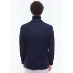 Veste Droite En Laine À Chevrons - Bleu Marine - Chevrons