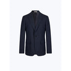 Veste Droite En Laine À Chevrons - Bleu Marine - Chevrons