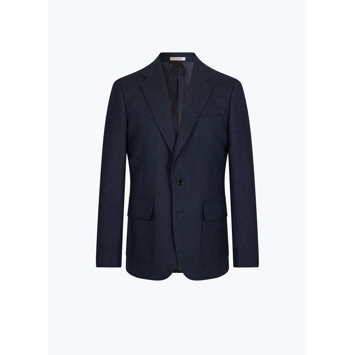 Veste Droite En Laine À Chevrons - Bleu Marine - Chevrons
