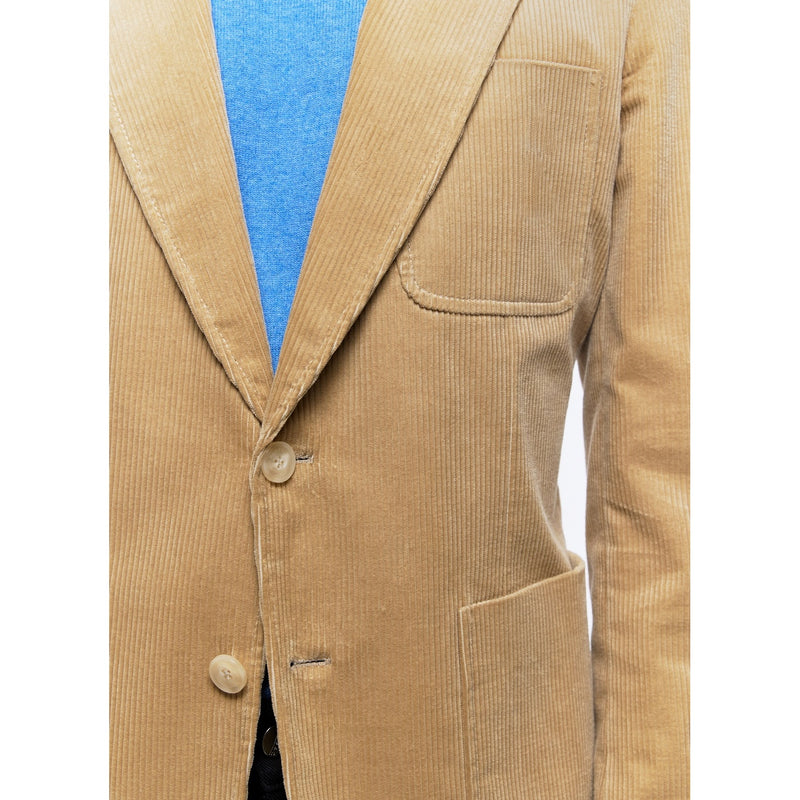 Veste Droite En Velours Côtelé - Beige