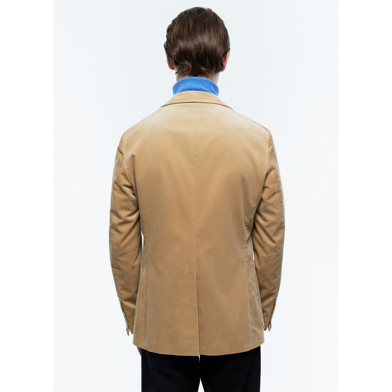 Veste Droite En Velours Côtelé - Beige