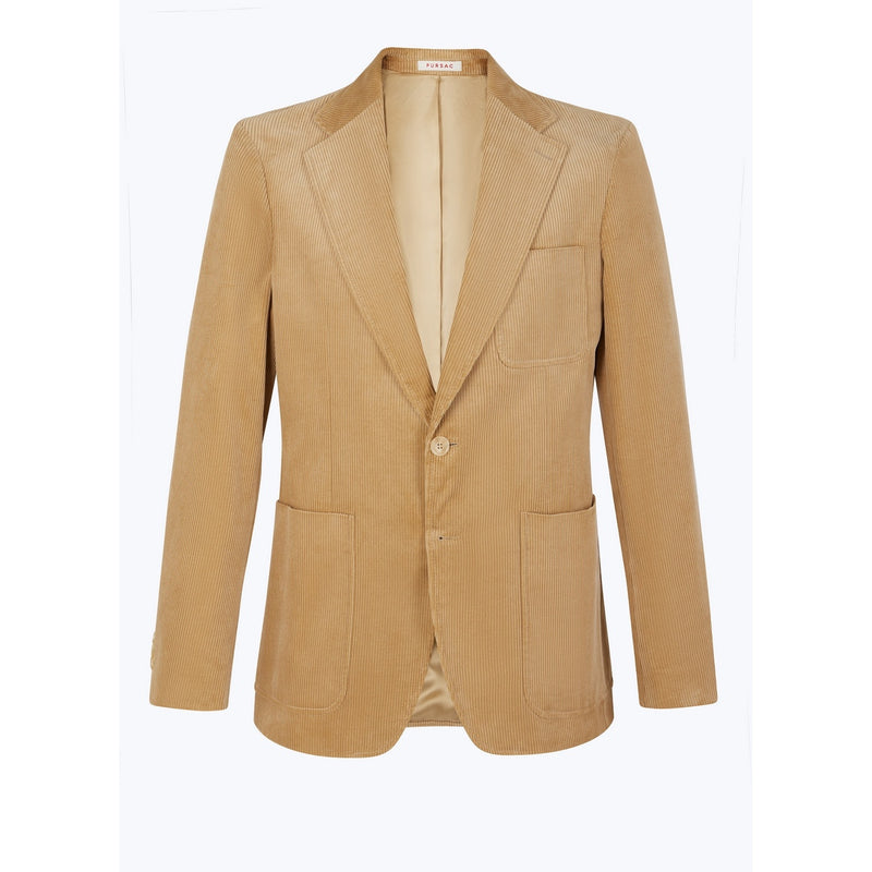 Veste Droite En Velours Côtelé - Beige