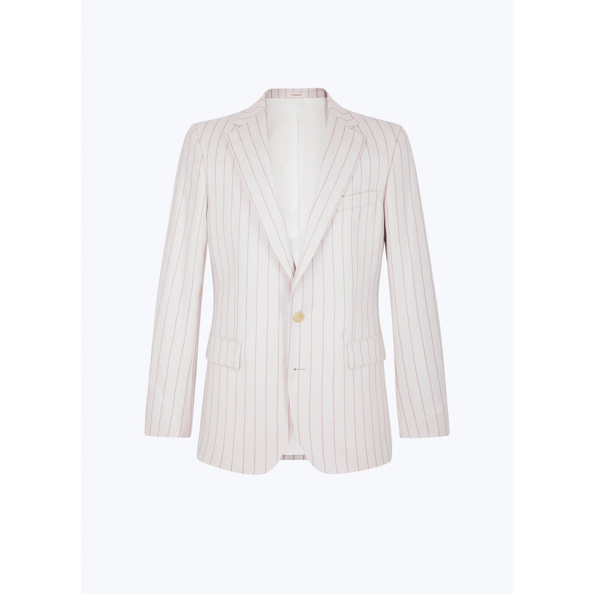 Striped Wool Suit Jacket - Ecru - Pink Stripes