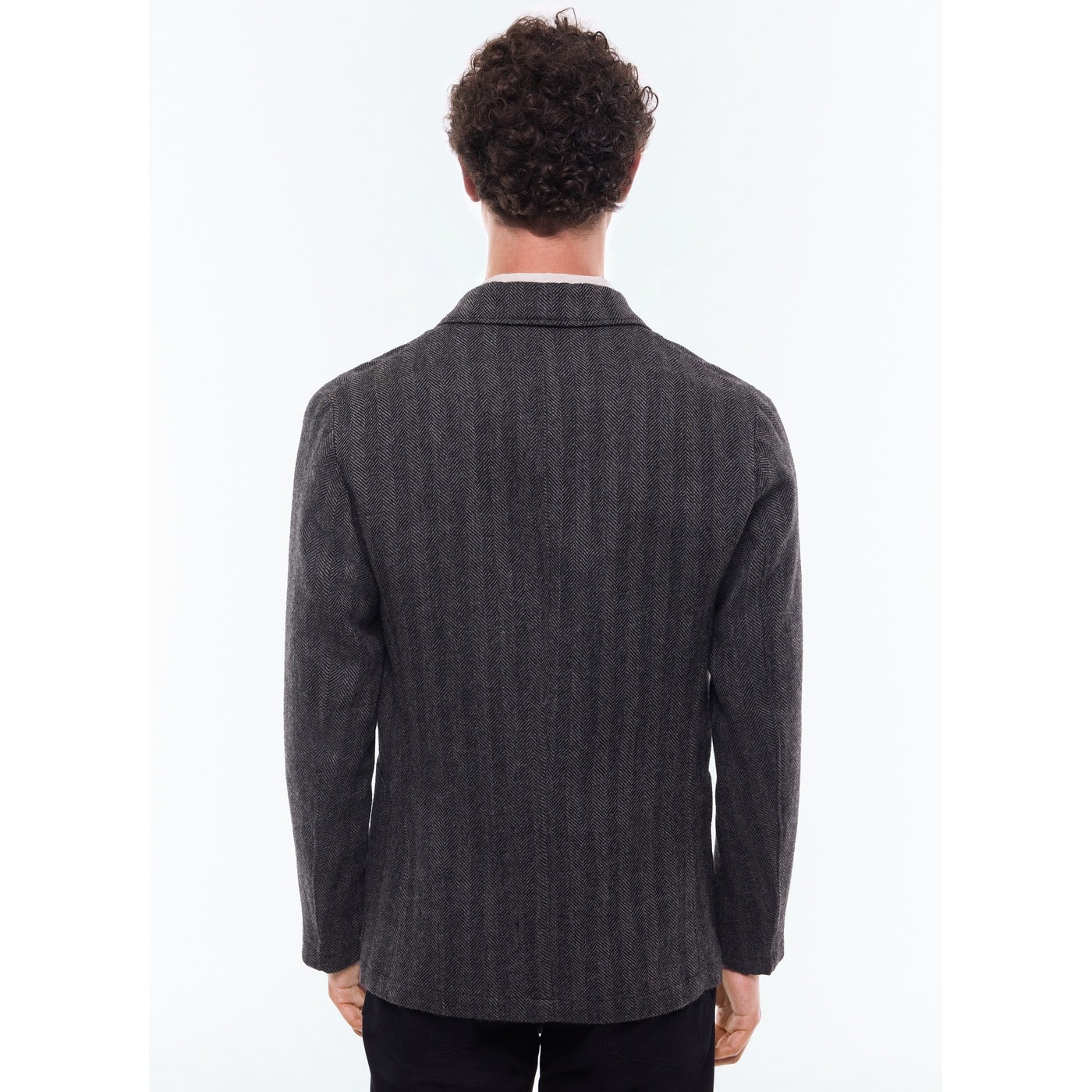 Chaqueta desestructurada de espiga gris - Antracita