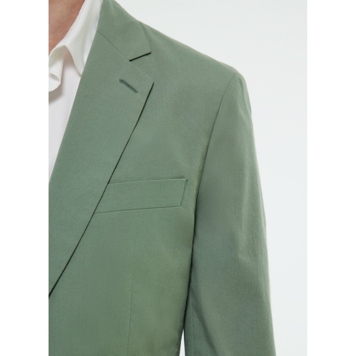 Veste Droite En Toile De Coton - Vert Sauge