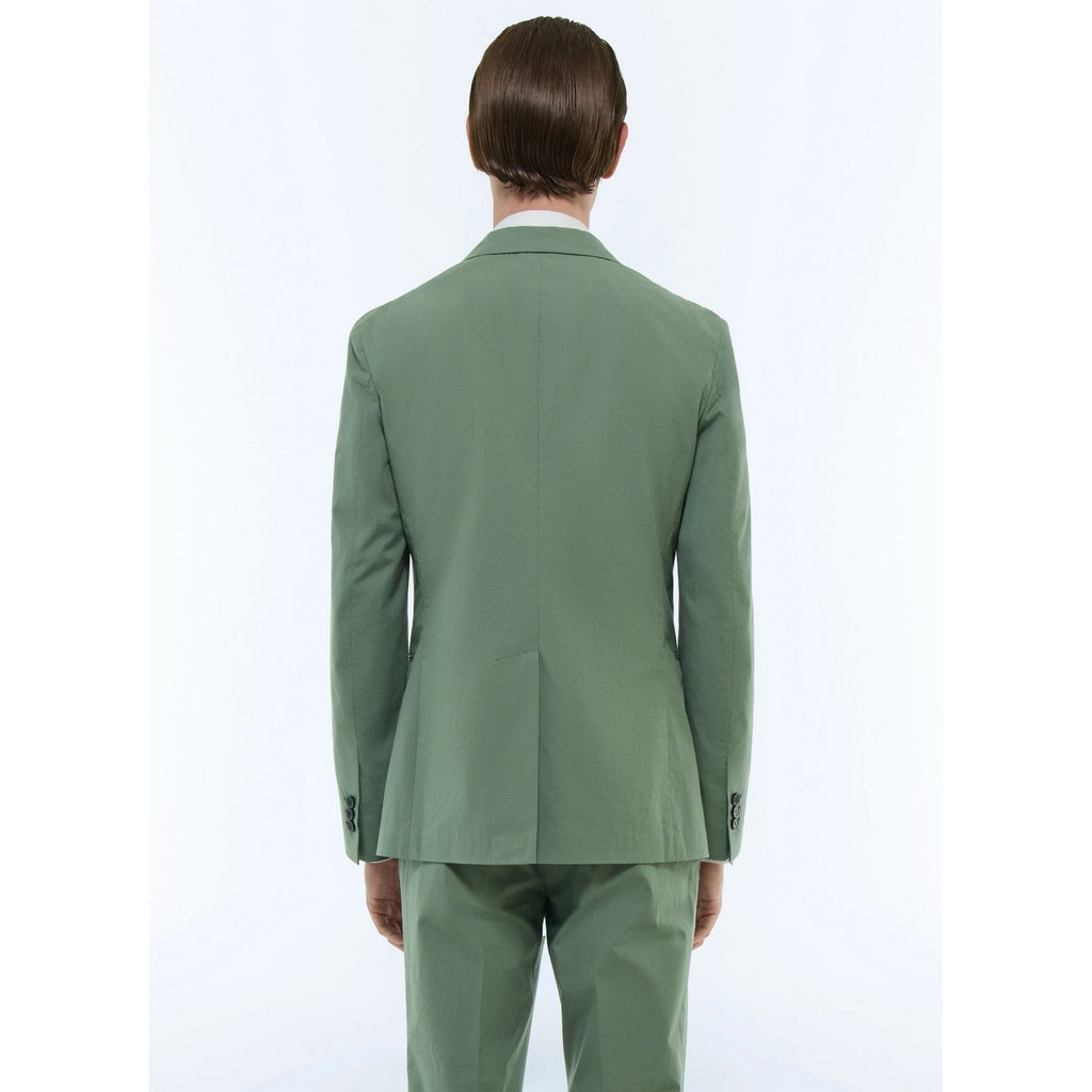 Veste Droite En Toile De Coton - Vert Sauge