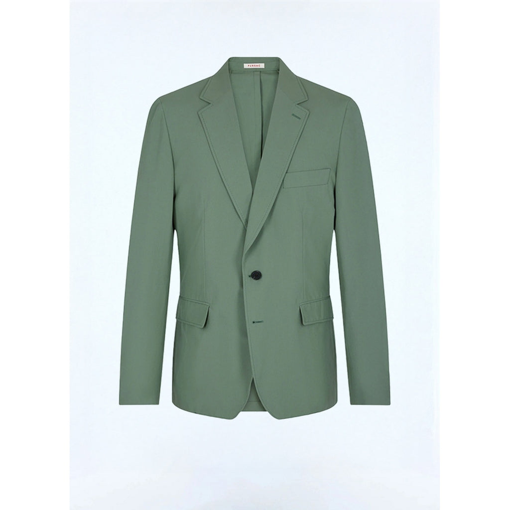 Veste Droite En Toile De Coton - Vert Sauge