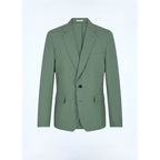 Veste Droite En Toile De Coton - Vert Sauge