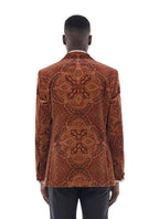 Veste De Smoking En Velours Paisley - Brique