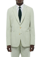 Striped Seersucker Jacket - Pale Green