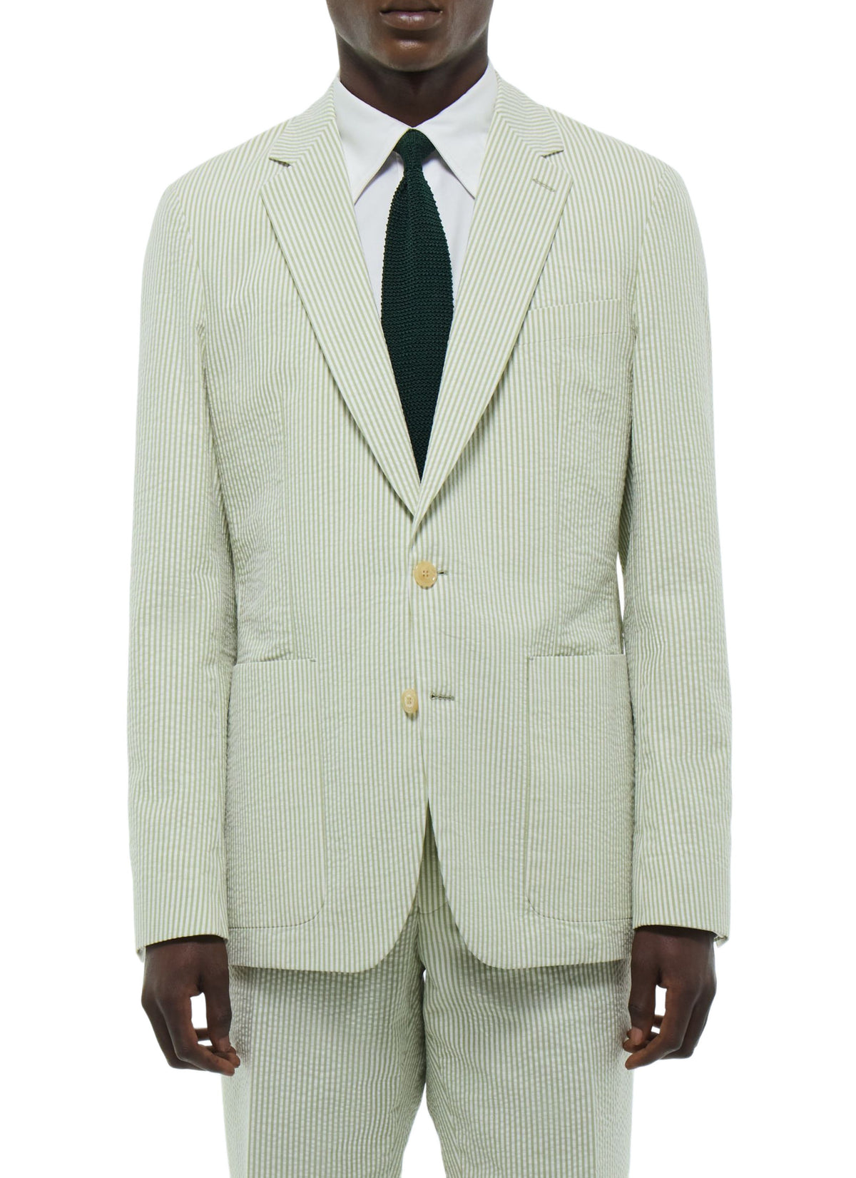 Striped Seersucker Jacket - Pale Green