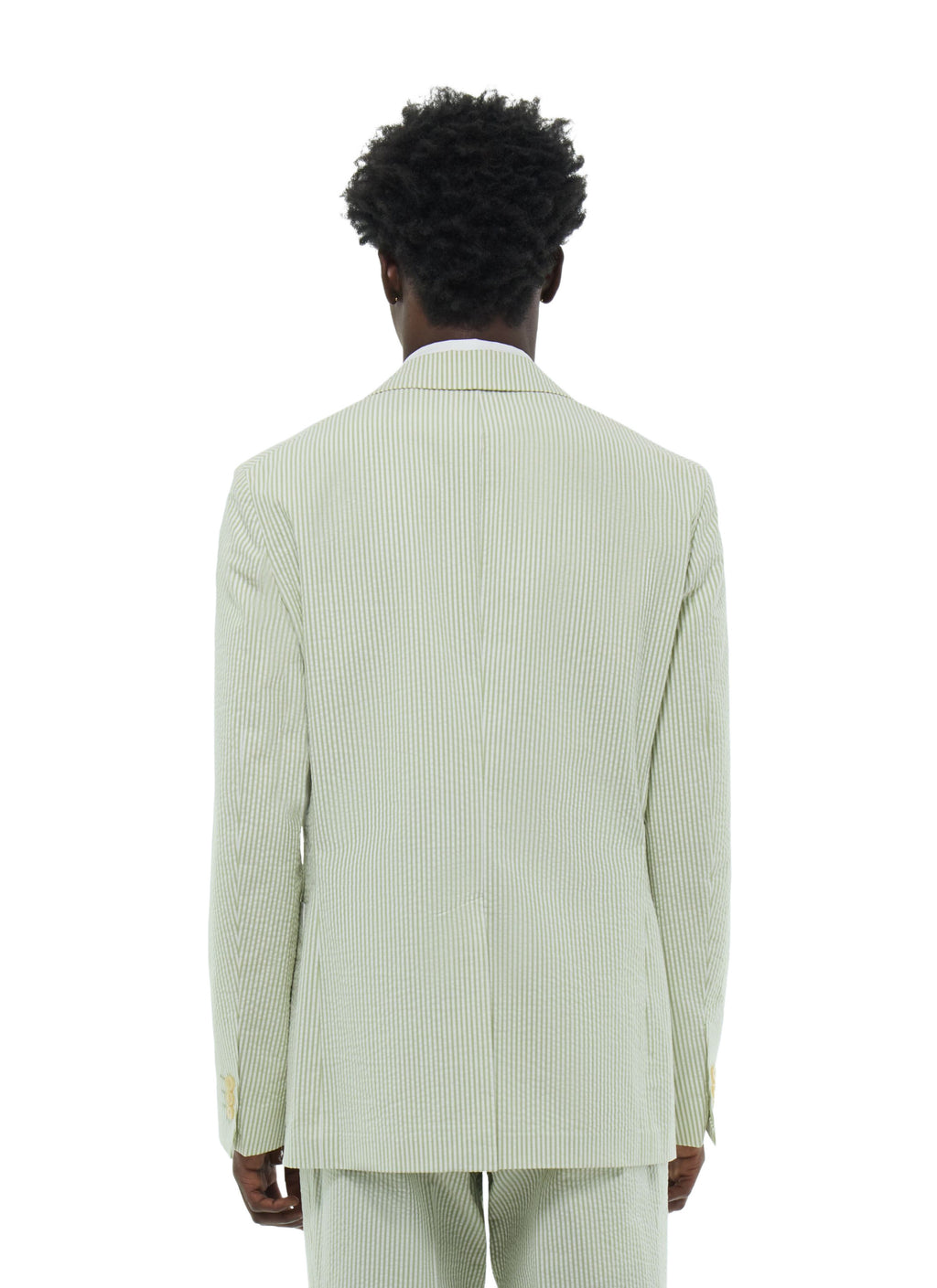 Striped Seersucker Jacket - Pale Green