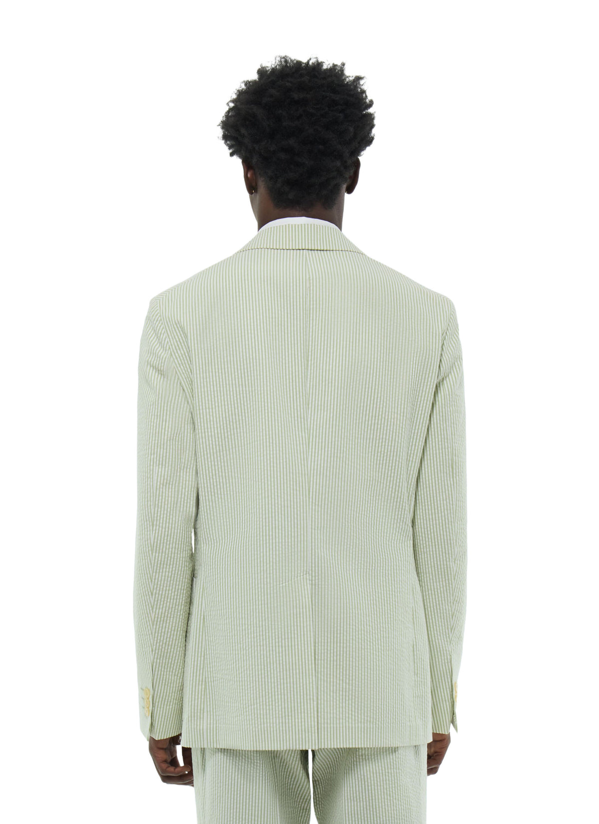 Striped Seersucker Jacket - Pale Green