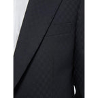 Veste De Smoking Ajustée À Motif Damier - Noir