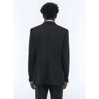 Veste De Smoking Ajustée À Motif Damier - Noir