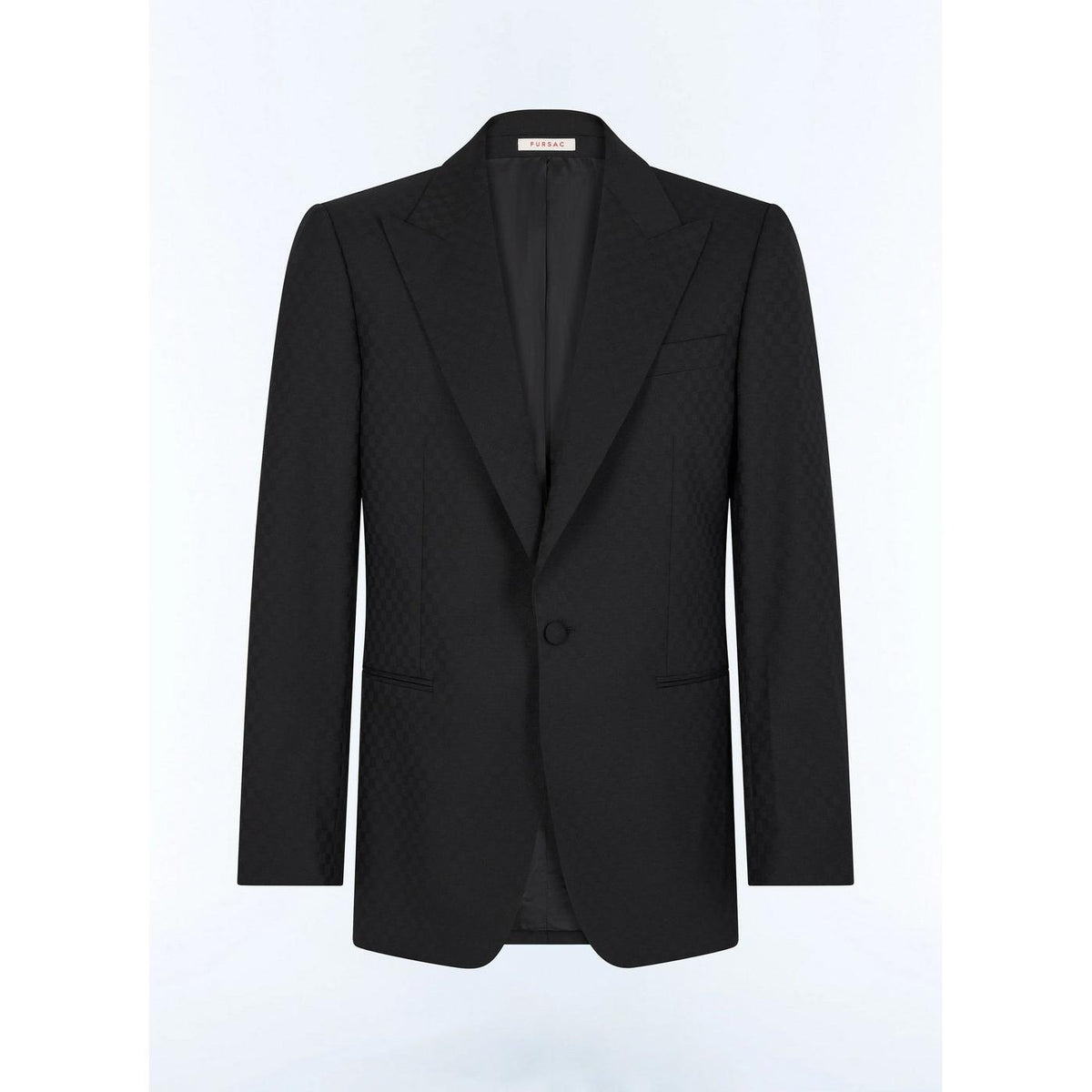 Veste De Smoking Ajustée À Motif Damier - Noir