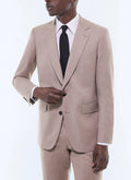 Veste De Costume En Flanelle - Beige
