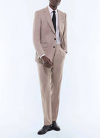Veste De Costume En Flanelle - Beige
