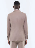 Veste De Costume En Flanelle - Beige