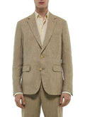 Veste En Lin À Chevrons - Beige