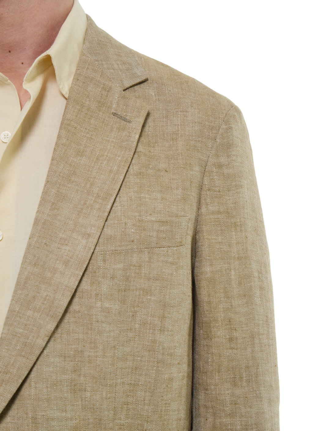 Veste En Lin À Chevrons - Beige
