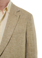 Veste En Lin À Chevrons - Beige