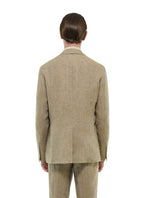 Veste En Lin À Chevrons - Beige