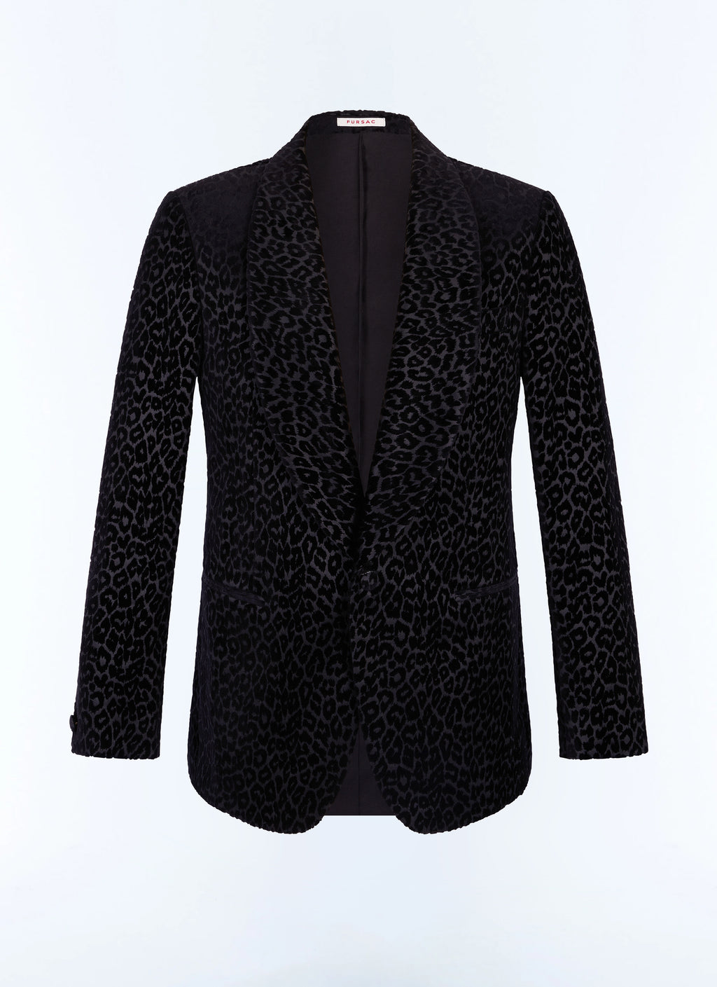 Veste De Smoking En Velours Léopard - Noir
