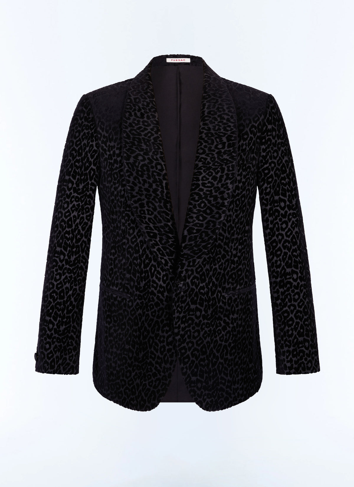 Veste De Smoking En Velours Léopard - Noir