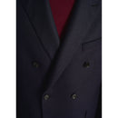 Fursac - Navy Blue Wool Flannel Double Breasted Jacket - Navy Blue