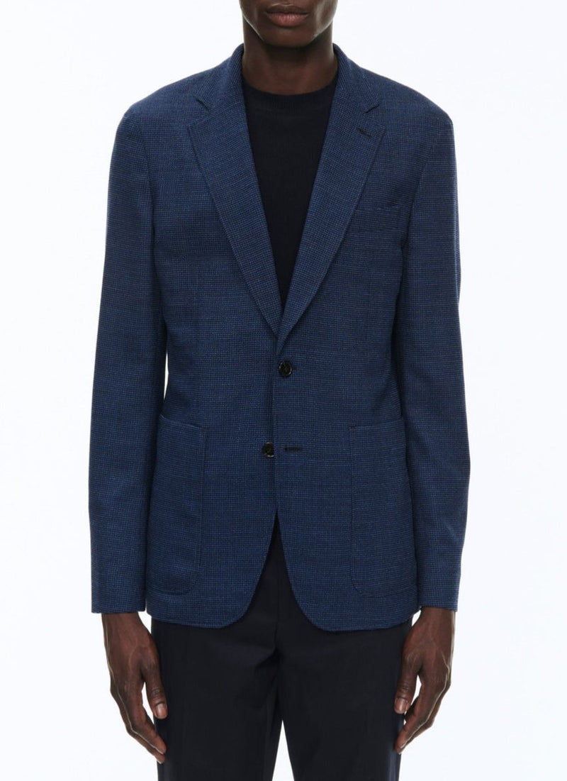 Fursac - Veste En Natté De Laine À Carreaux - Indigo - Homme